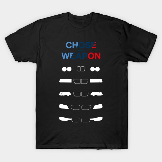 BMW M3 series headlights all generations Mpower T-Shirt by piXel